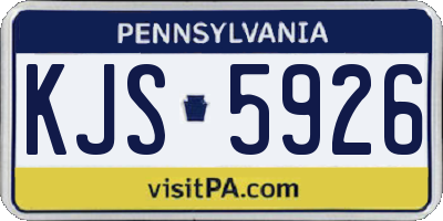 PA license plate KJS5926