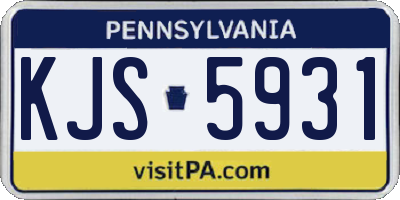 PA license plate KJS5931