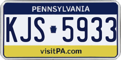 PA license plate KJS5933