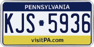 PA license plate KJS5936
