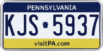 PA license plate KJS5937
