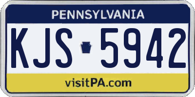 PA license plate KJS5942