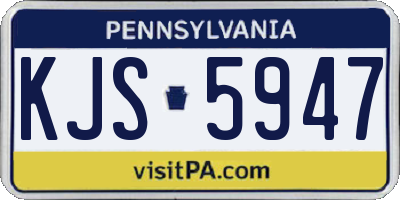 PA license plate KJS5947