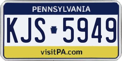 PA license plate KJS5949