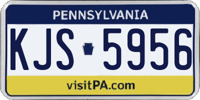 PA license plate KJS5956
