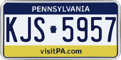 PA license plate KJS5957