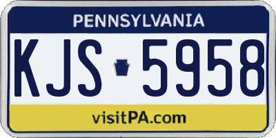 PA license plate KJS5958