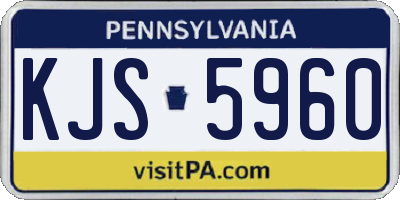 PA license plate KJS5960