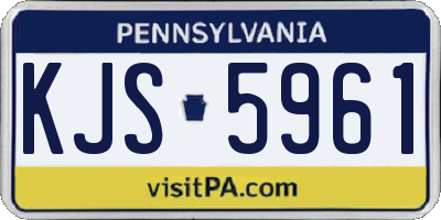 PA license plate KJS5961