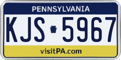 PA license plate KJS5967