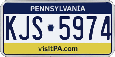 PA license plate KJS5974