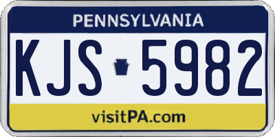 PA license plate KJS5982