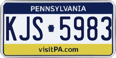 PA license plate KJS5983