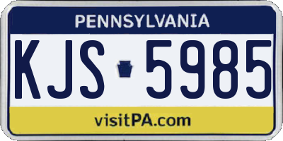 PA license plate KJS5985