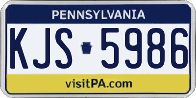 PA license plate KJS5986