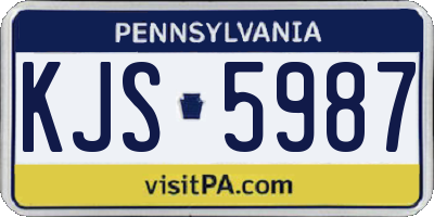 PA license plate KJS5987
