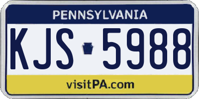 PA license plate KJS5988