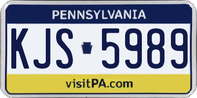 PA license plate KJS5989