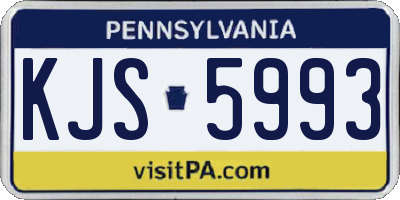 PA license plate KJS5993