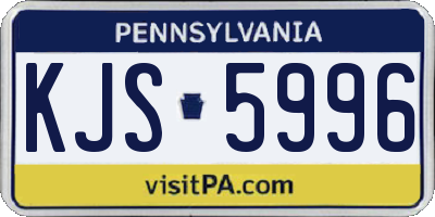 PA license plate KJS5996