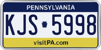 PA license plate KJS5998