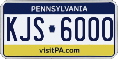 PA license plate KJS6000