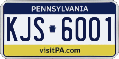 PA license plate KJS6001