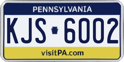 PA license plate KJS6002