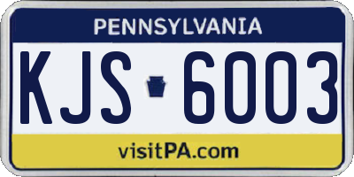 PA license plate KJS6003