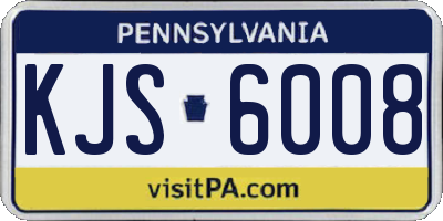 PA license plate KJS6008