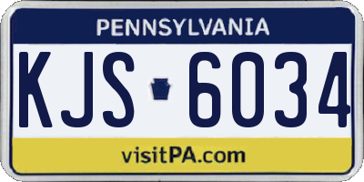 PA license plate KJS6034