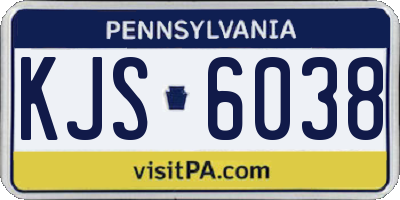 PA license plate KJS6038