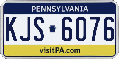 PA license plate KJS6076