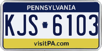 PA license plate KJS6103