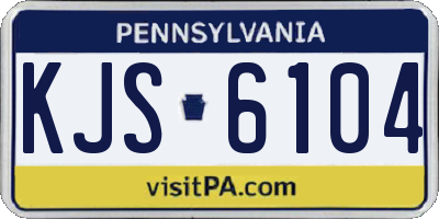 PA license plate KJS6104
