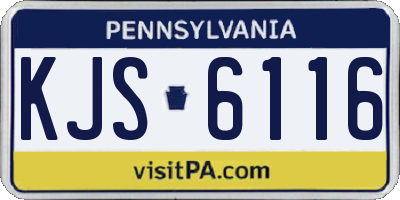 PA license plate KJS6116