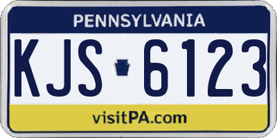 PA license plate KJS6123