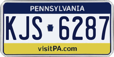 PA license plate KJS6287