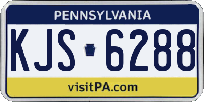 PA license plate KJS6288