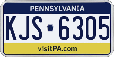 PA license plate KJS6305