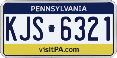 PA license plate KJS6321