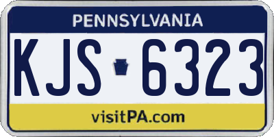 PA license plate KJS6323