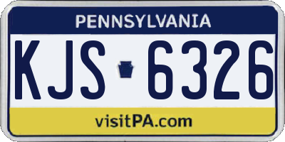 PA license plate KJS6326