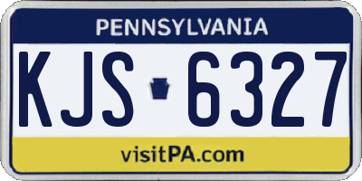 PA license plate KJS6327