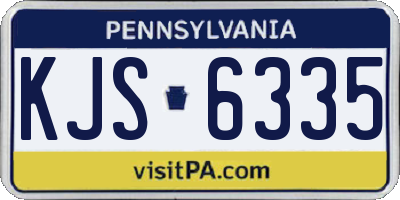 PA license plate KJS6335