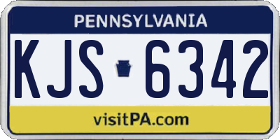 PA license plate KJS6342