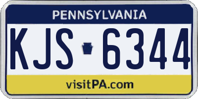 PA license plate KJS6344