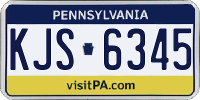 PA license plate KJS6345