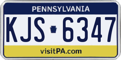 PA license plate KJS6347