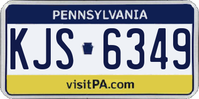 PA license plate KJS6349